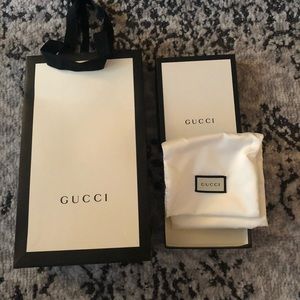 Gucci Gift Bag with Box and Satin Wallet Cover!